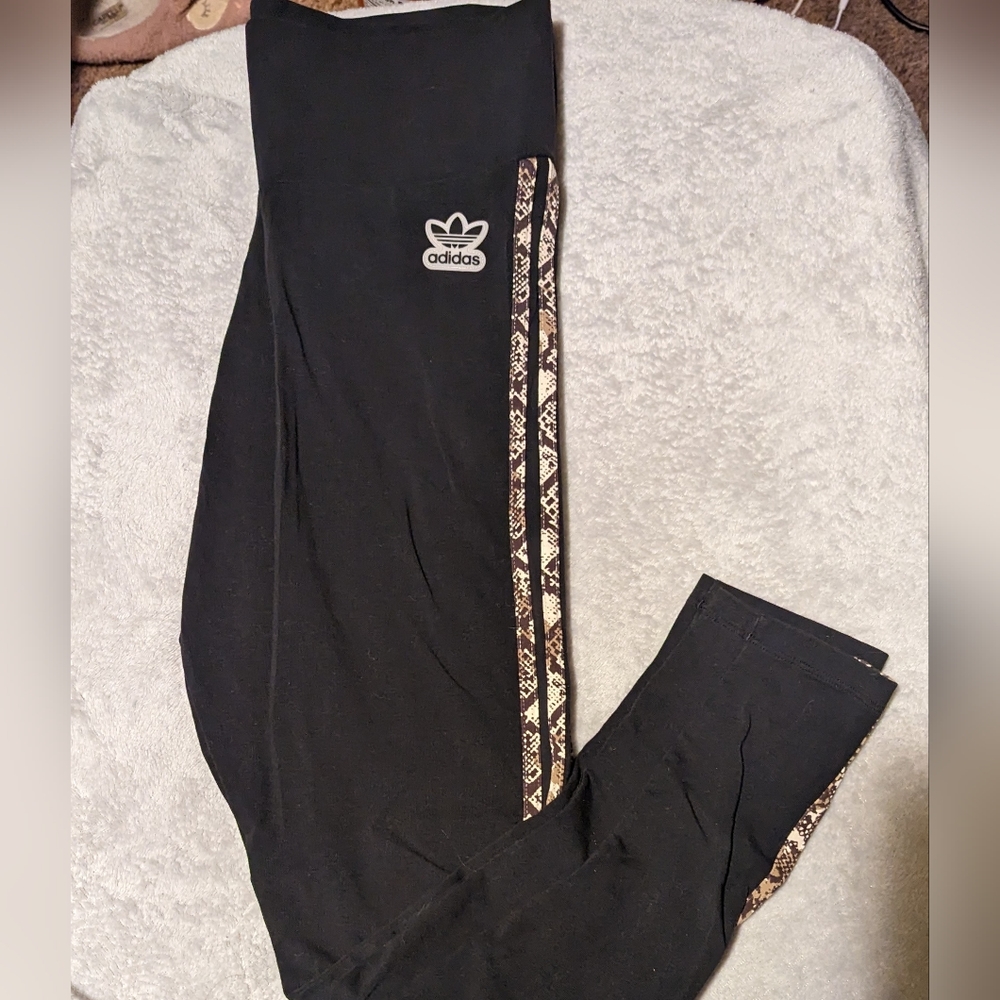 Adidas Three Stripe Leggings Black Size L